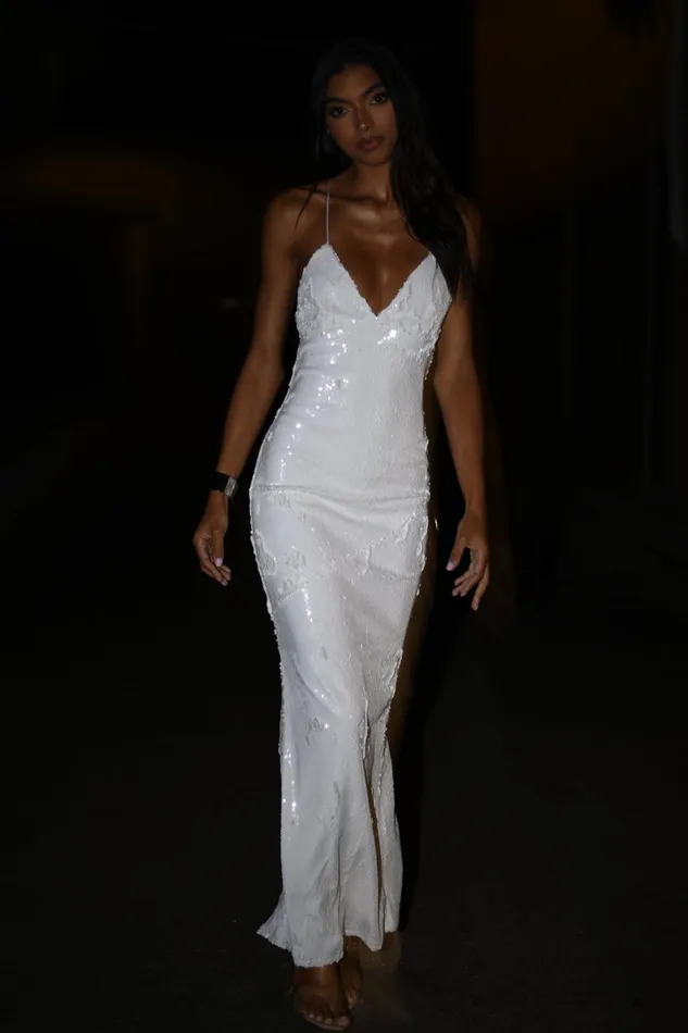 Meshki Maxi Dresses Gracie Sequin Maxi Dress 8211 White White 8211 Women