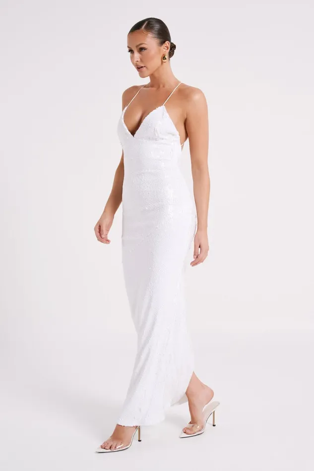 Meshki Maxi Dresses Gracie Sequin Maxi Dress 8211 White White 8211 Women