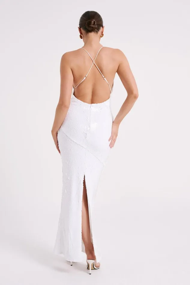 Meshki Maxi Dresses Gracie Sequin Maxi Dress 8211 White White 8211 Women