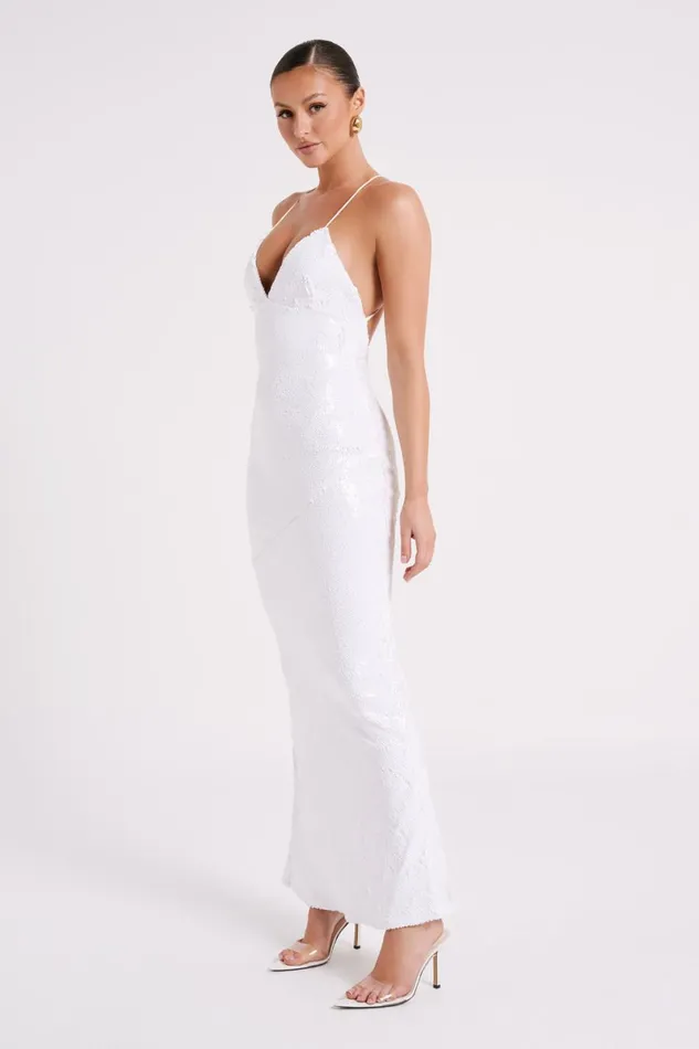 Meshki Maxi Dresses Gracie Sequin Maxi Dress 8211 White White 8211 Women