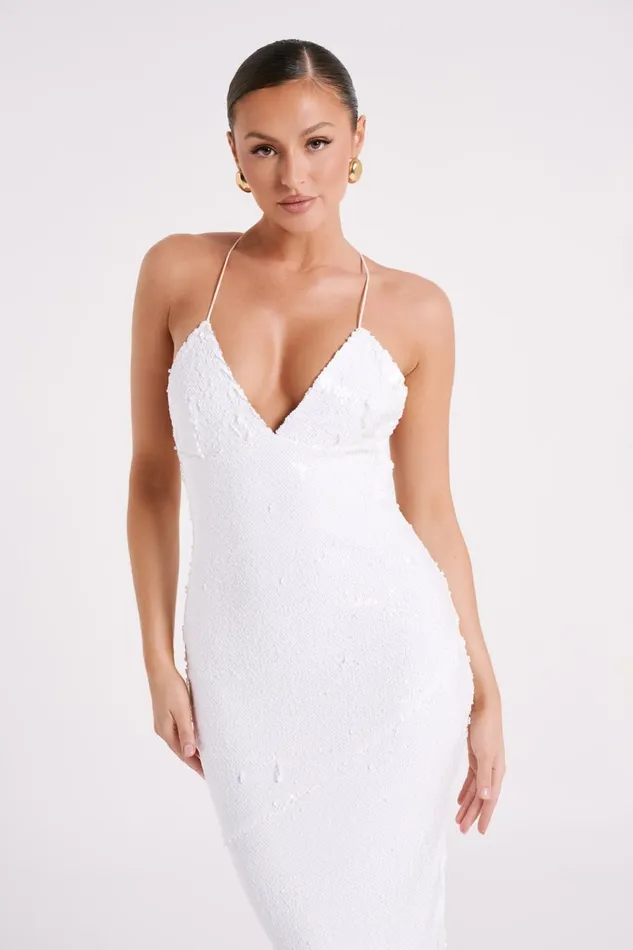 Meshki Maxi Dresses Gracie Sequin Maxi Dress 8211 White White 8211 Women