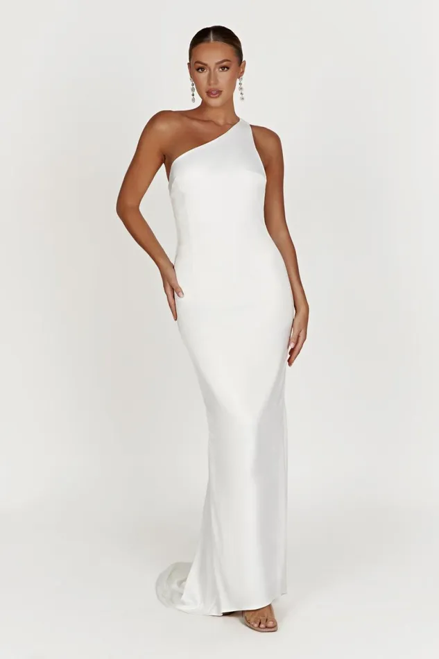 Meshki Maxi Dresses Harper One Shoulder Gown 8211 White White 8211 Women