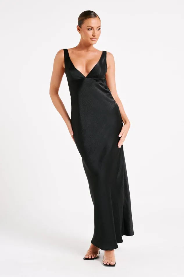 Meshki Maxi Dresses Indy Open Back Maxi Dress 8211 Black Black 8211 Women