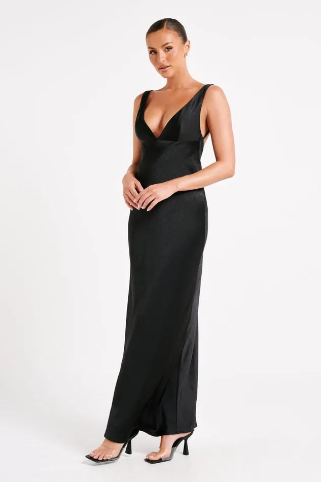 Meshki Maxi Dresses Indy Open Back Maxi Dress 8211 Black Black 8211 Women