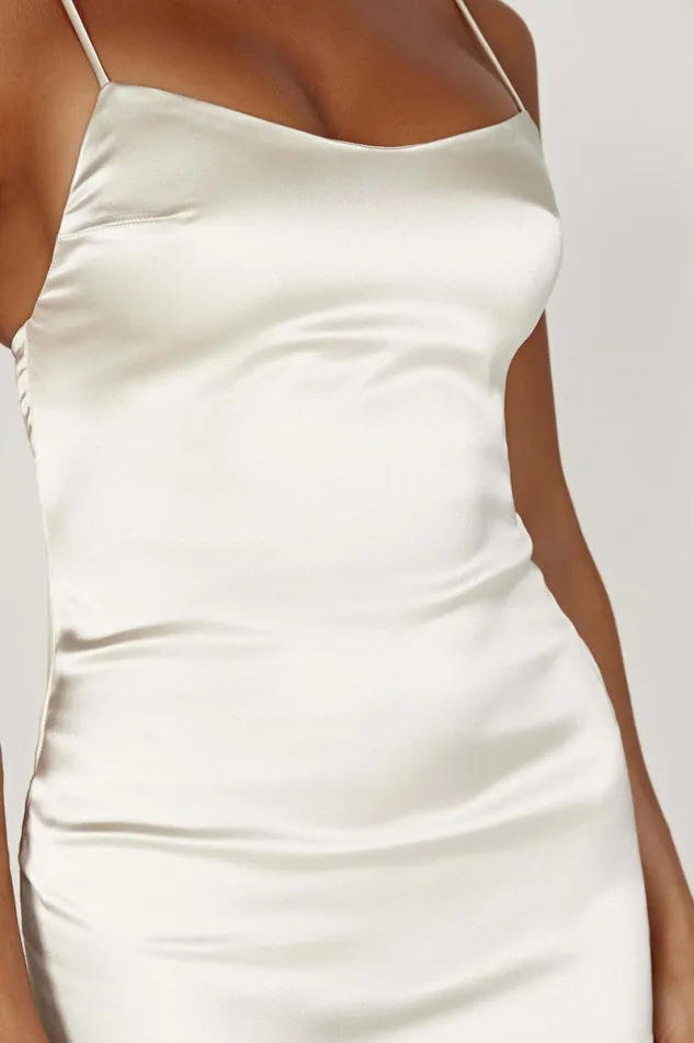 Meshki Maxi Dresses Jacinda Satin Slip Maxi Dress 8211 Ivory Ivory 8211 Women