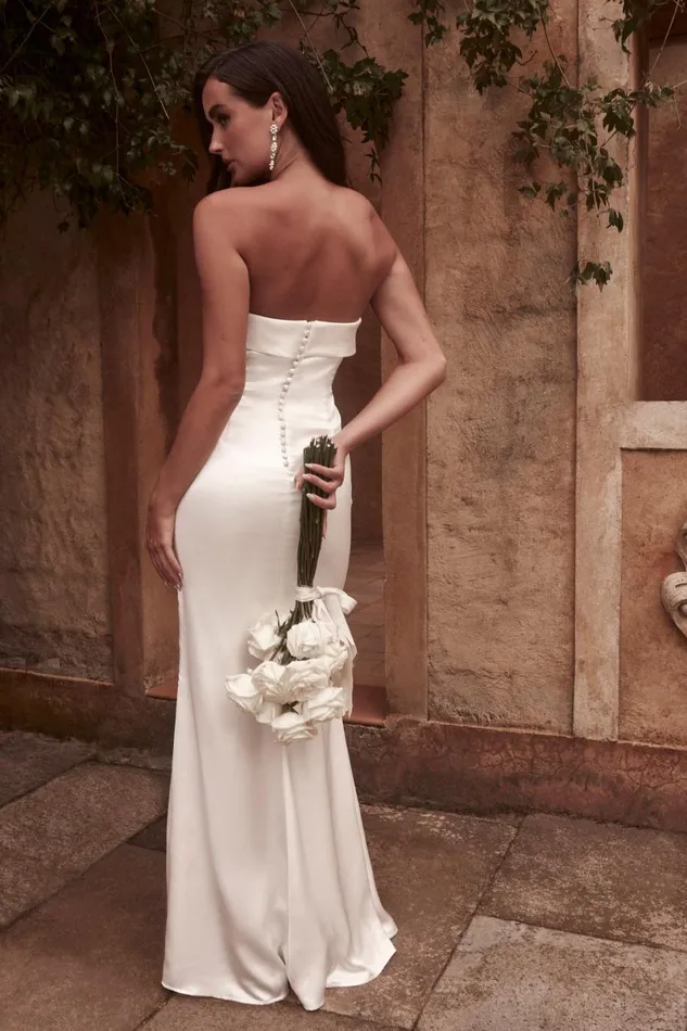 Meshki Maxi Dresses Kaitlin Strapless Gown 8211 White White 8211 Women