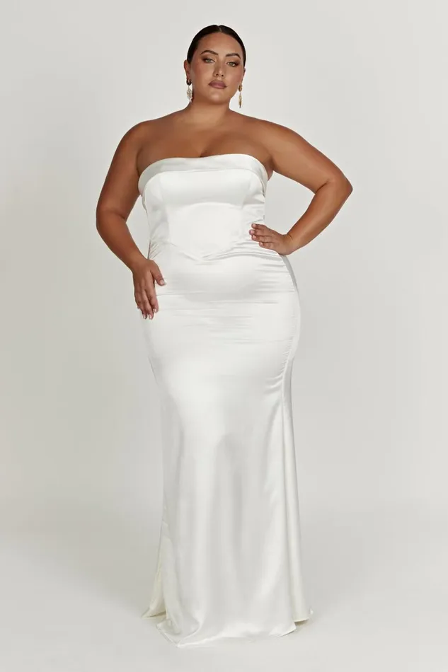 Meshki Maxi Dresses Kaitlin Strapless Gown 8211 White White 8211 Women