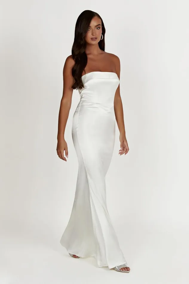 Meshki Maxi Dresses Kaitlin Strapless Gown 8211 White White 8211 Women