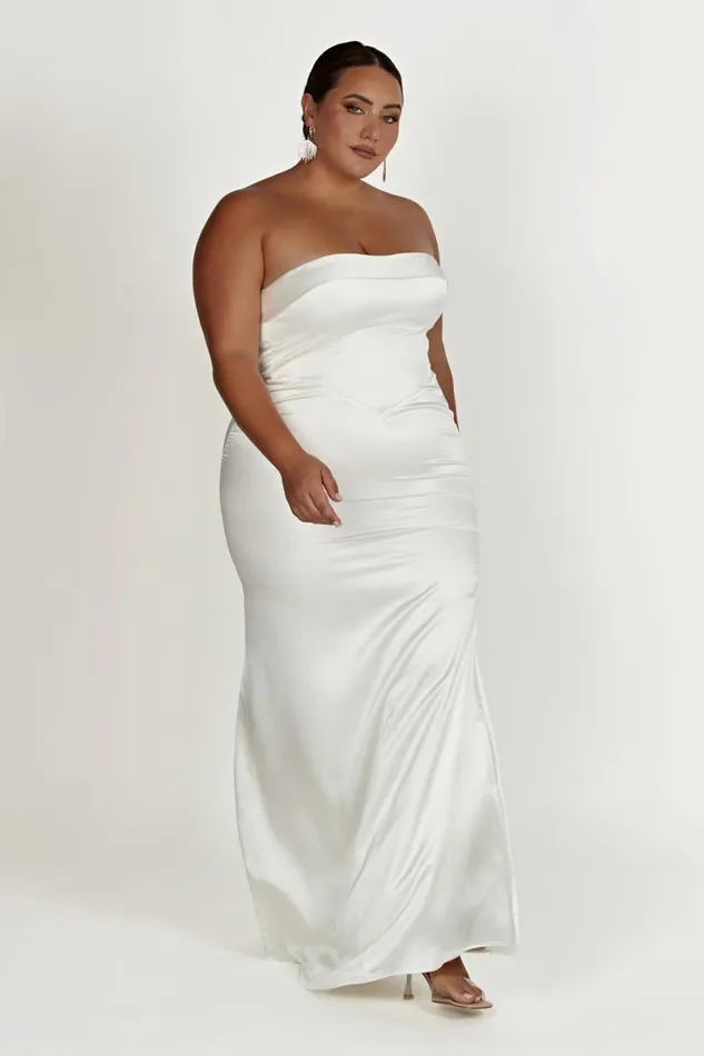 Meshki Maxi Dresses Kaitlin Strapless Gown 8211 White White 8211 Women