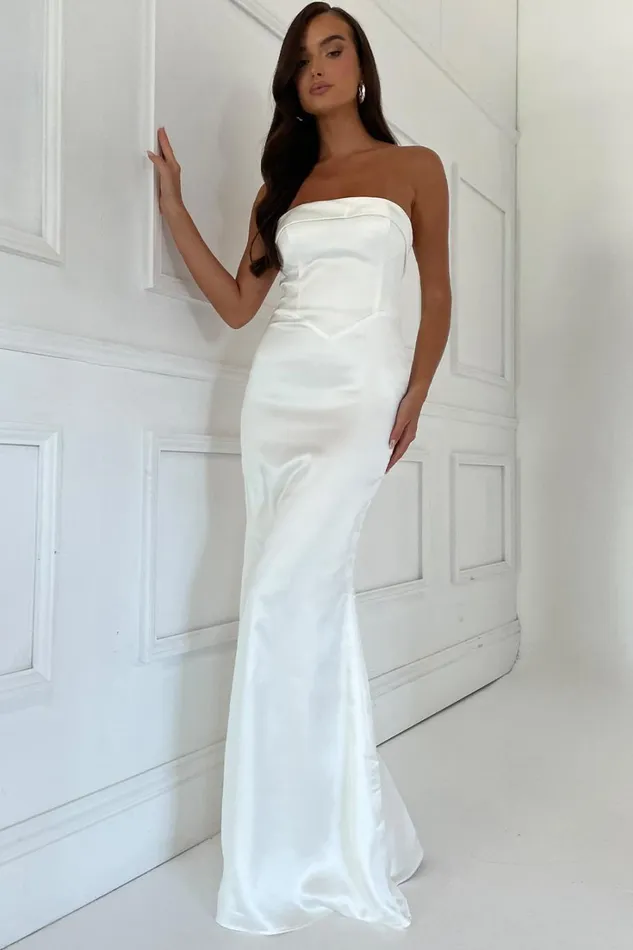 Meshki Maxi Dresses Kaitlin Strapless Gown 8211 White White 8211 Women