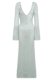 Meshki Maxi Dresses Kayleigh Crochet Fishtail Flare Sleeve Maxi Dress 8211 Arctic Blue Arcticblue 8211 Women