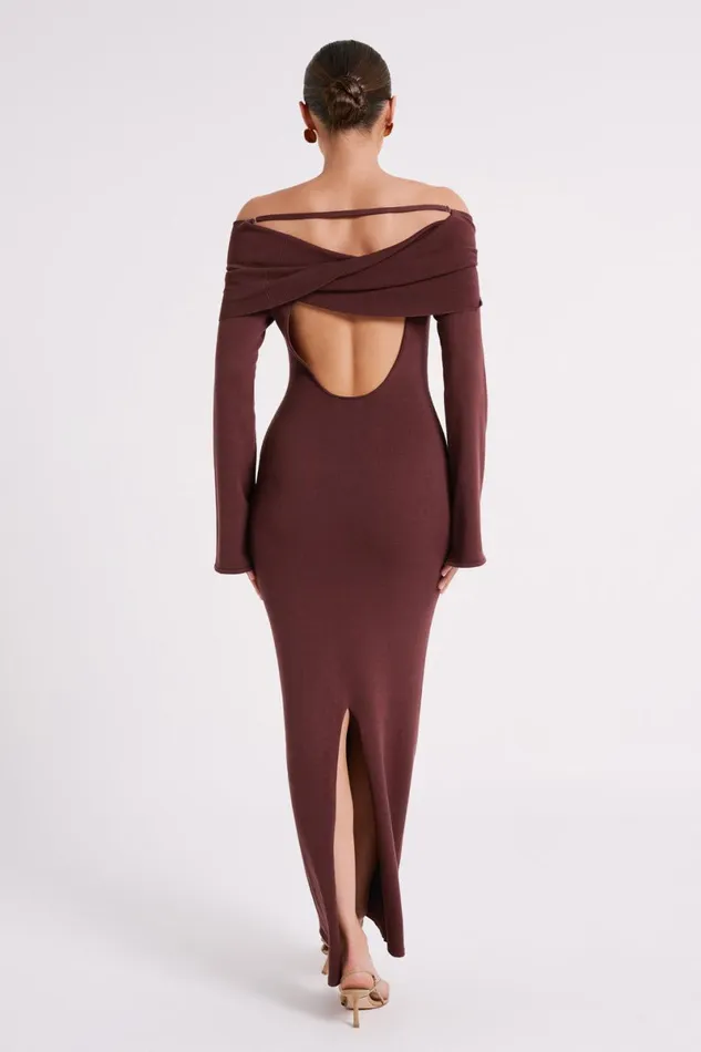 Meshki Maxi Dresses Kenny Long Sleeve Knit Dress 8211 Chocolate Chocolate 8211 Women