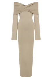 Meshki Maxi Dresses Kenny Long Sleeve Knit Dress 8211 Taupe Taupe 8211 Women