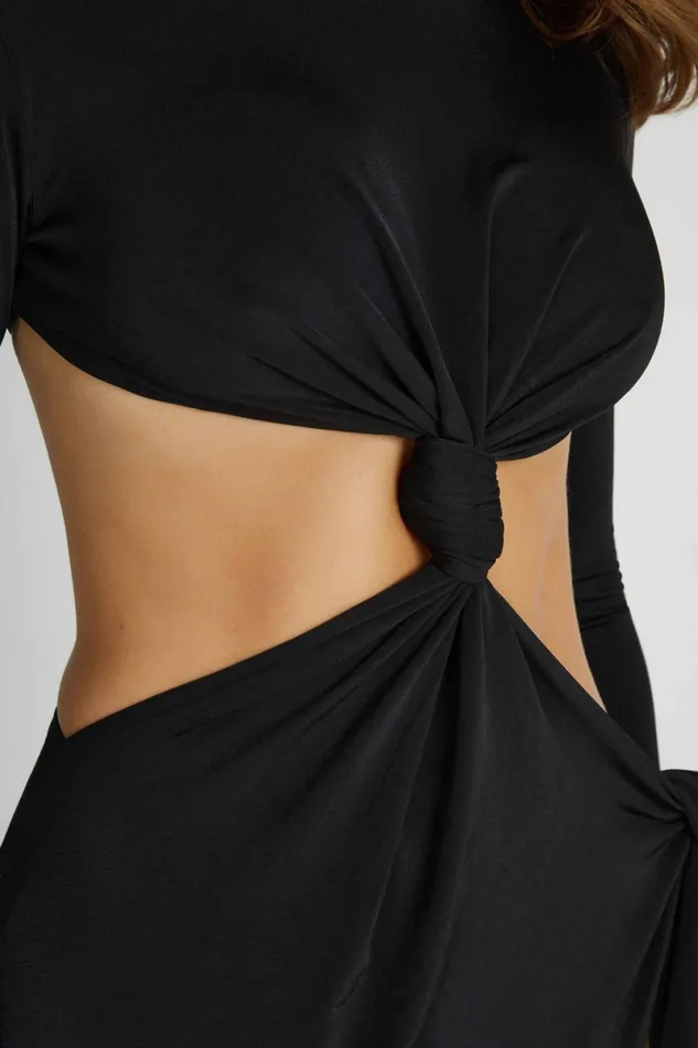 Meshki Maxi Dresses Kiandra Slinky Knot Maxi Dress 8211 Black Black 8211 Women