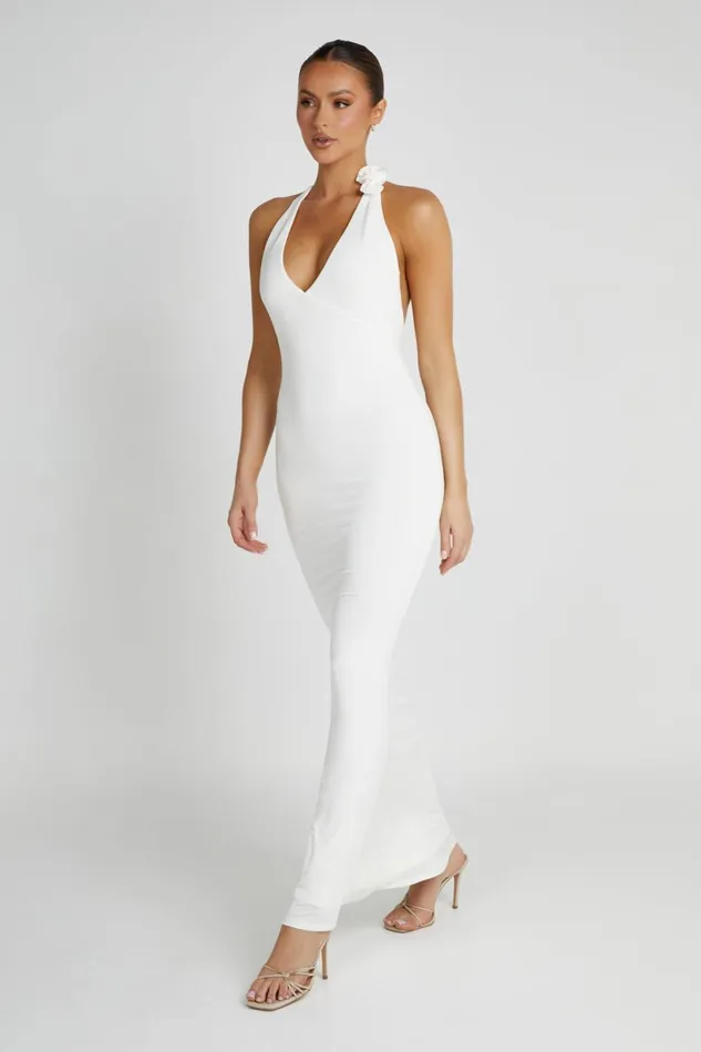 Meshki Maxi Dresses Marion Rose Halter Maxi Dress 8211 White White 8211 Women