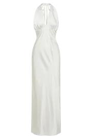 Meshki Maxi Dresses Marvelle Satin Halter Maxi Dress 8211 White White 8211 Women