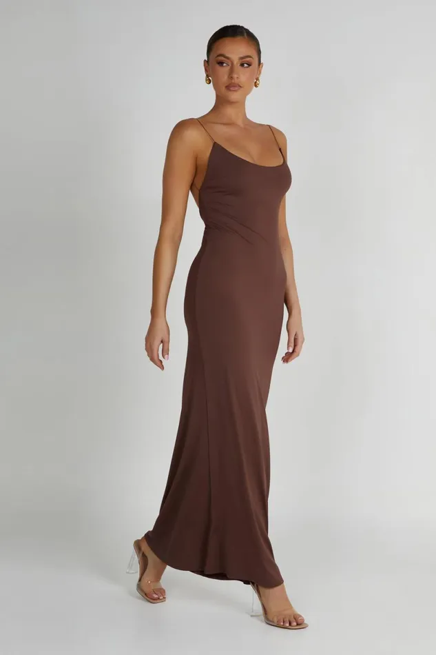 Meshki Maxi Dresses Nikkita Recycled Nylon Strappy Maxi Dress 8211 Mocha Mocha 8211 Women Meshki Maxi Dresses Nikkita Recycled Nylon Strappy Maxi Dress 8211 Mocha Mocha 8211 Women
