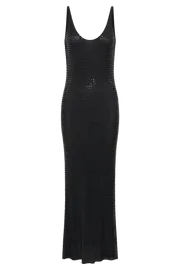 Meshki Maxi Dresses Pam Square Diamante Maxi Dress 8211 Black Black 8211 Women