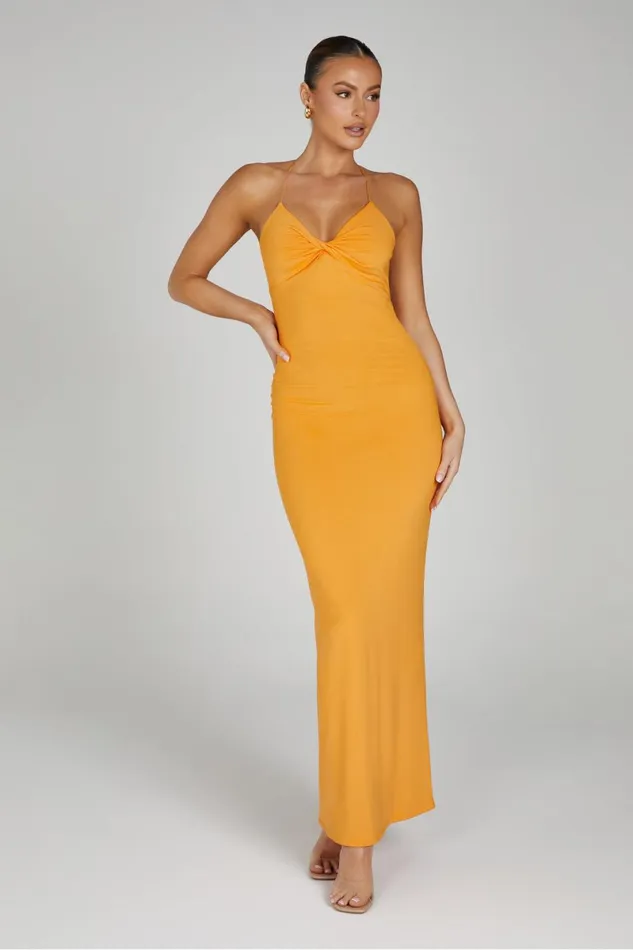 Meshki Maxi Dresses Sinead Twist Maxi Dress 8211 Orange Orange 8211 Women