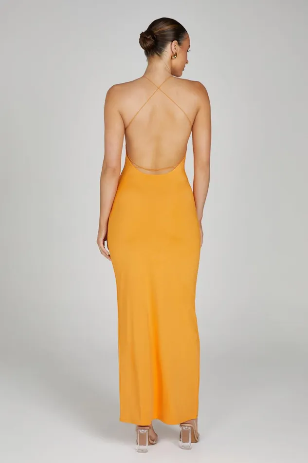 Meshki Maxi Dresses Sinead Twist Maxi Dress 8211 Orange Orange 8211 Women
