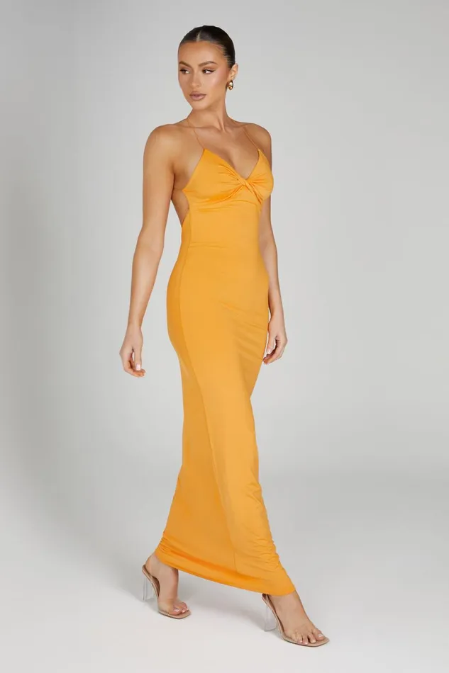 Meshki Maxi Dresses Sinead Twist Maxi Dress 8211 Orange Orange 8211 Women