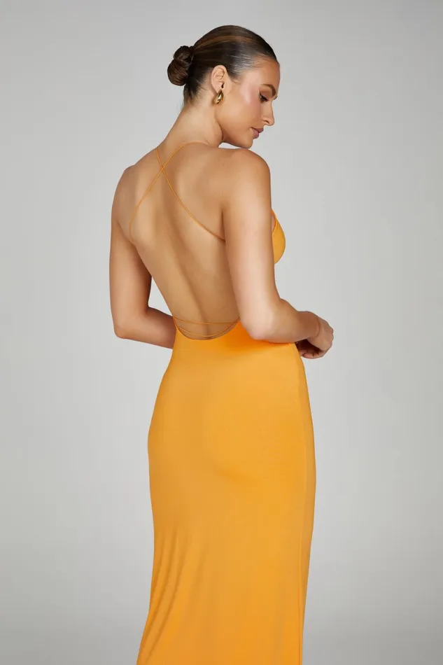 Meshki Maxi Dresses Sinead Twist Maxi Dress 8211 Orange Orange 8211 Women