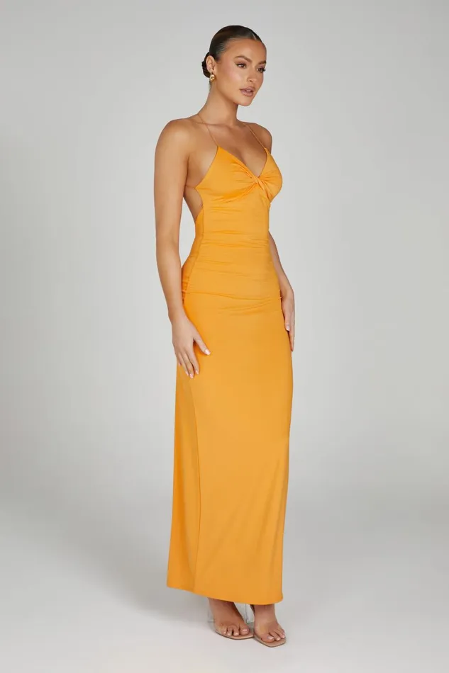 Meshki Maxi Dresses Sinead Twist Maxi Dress 8211 Orange Orange 8211 Women