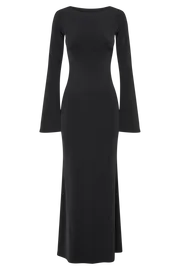 Meshki Maxi Dresses Tarna Slinky Fishtail Maxi Dress 8211 Black Black 8211 Women