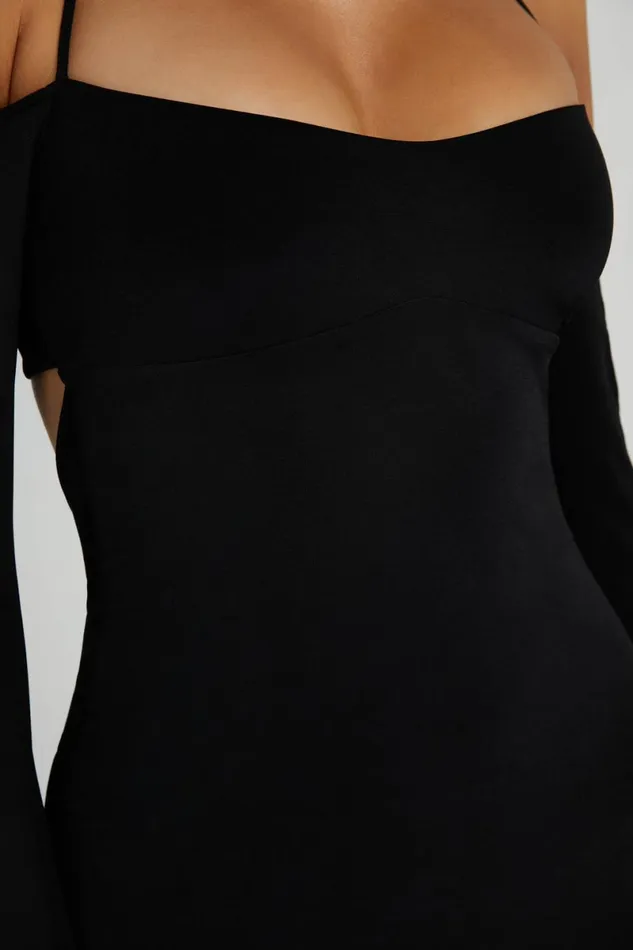 Meshki Maxi Dresses Tia Slinky Off Shoulder Maxi Dress 8211 Black Black 8211 Women