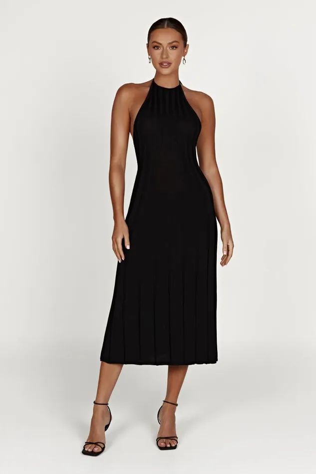 Meshki Midi Dresses Adrienne Halter Neck Midi Dress 8211 Black Black 8211 Women