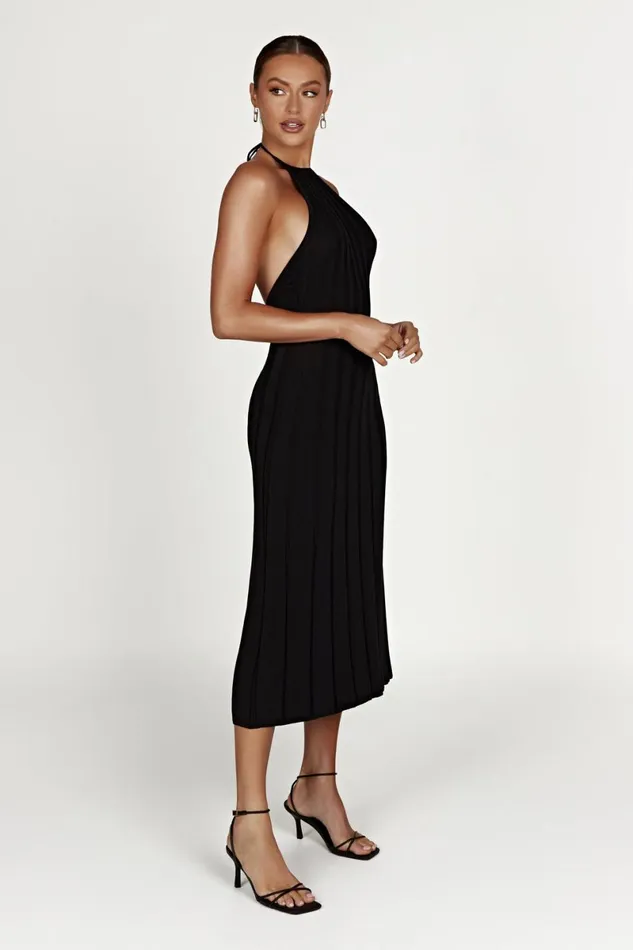 Meshki Midi Dresses Adrienne Halter Neck Midi Dress 8211 Black Black 8211 Women