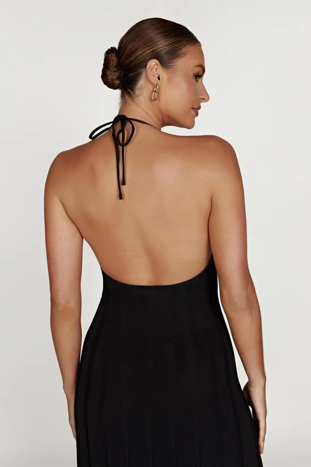 Meshki Midi Dresses Adrienne Halter Neck Midi Dress 8211 Black Black 8211 Women