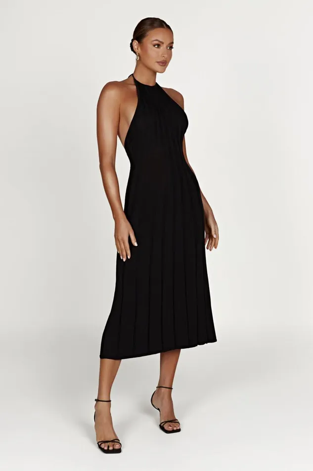 Meshki Midi Dresses Adrienne Halter Neck Midi Dress 8211 Black Black 8211 Women