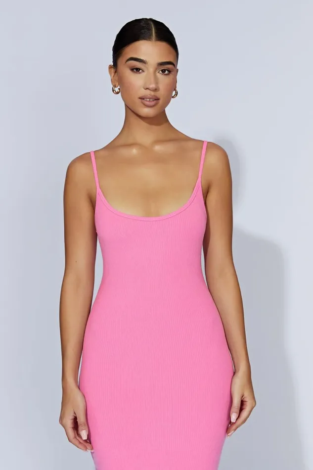 Meshki Midi Dresses Alexis Ribbed Cami Midi Dress 8211 Bubblegum Pink Bubblegumpink 8211 Women