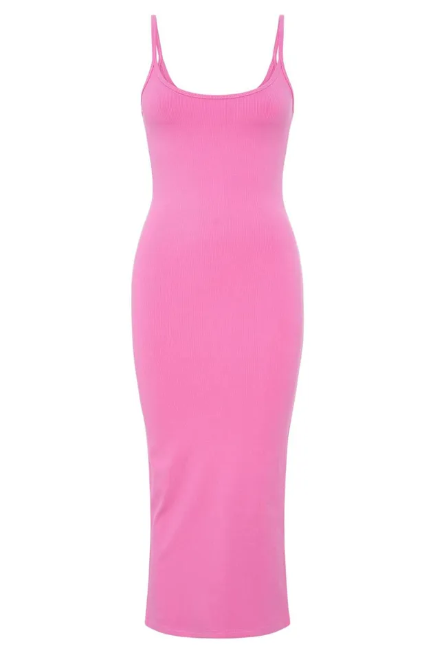 Meshki Midi Dresses Alexis Ribbed Cami Midi Dress 8211 Bubblegum Pink Bubblegumpink 8211 Women