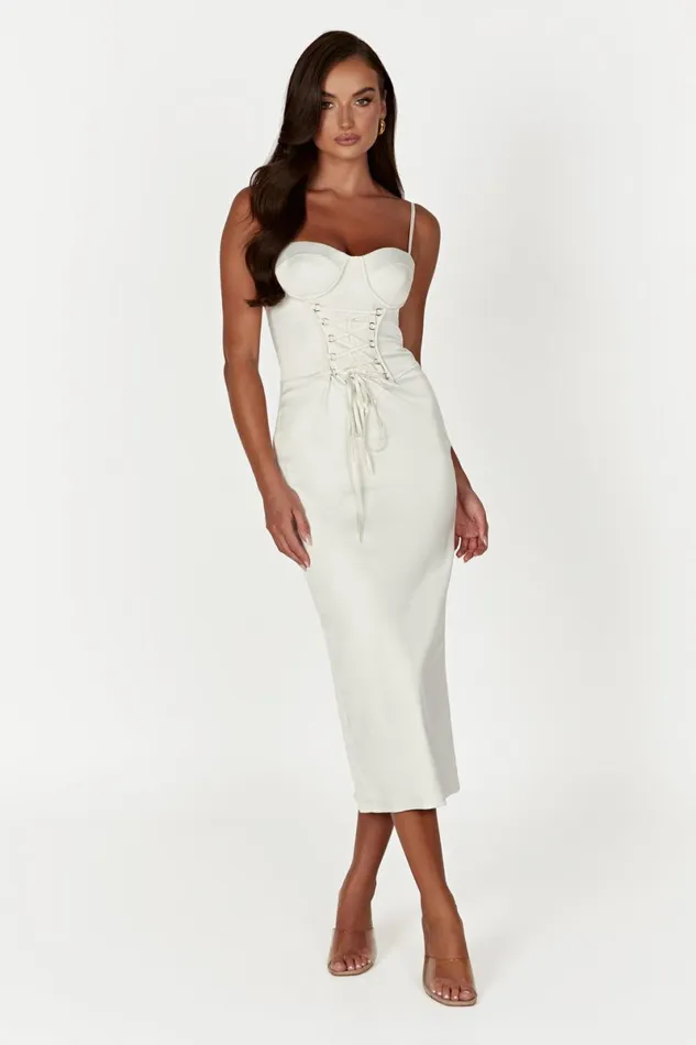Meshki Midi Dresses Camelia Corset Midi Dress 8211 Ivory Ivory 8211 Women