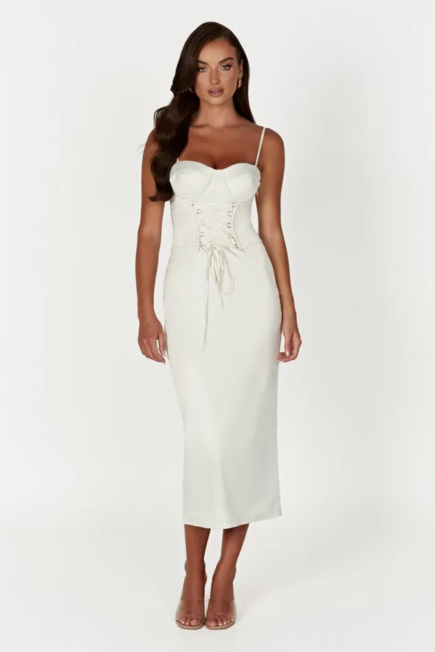 Meshki Midi Dresses Camelia Corset Midi Dress 8211 Ivory Ivory 8211 Women Meshki Midi Dresses Camelia Corset Midi Dress 8211 Ivory Ivory 8211 Women