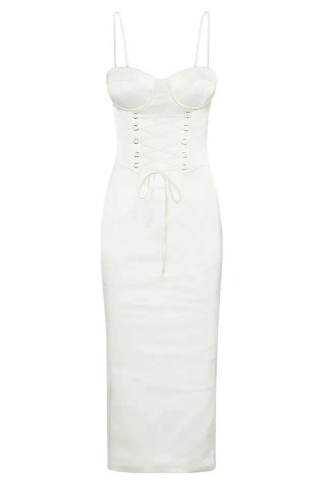 Meshki Midi Dresses Camelia Corset Midi Dress 8211 Ivory Ivory 8211 Women Meshki Midi Dresses Camelia Corset Midi Dress 8211 Ivory Ivory 8211 Women