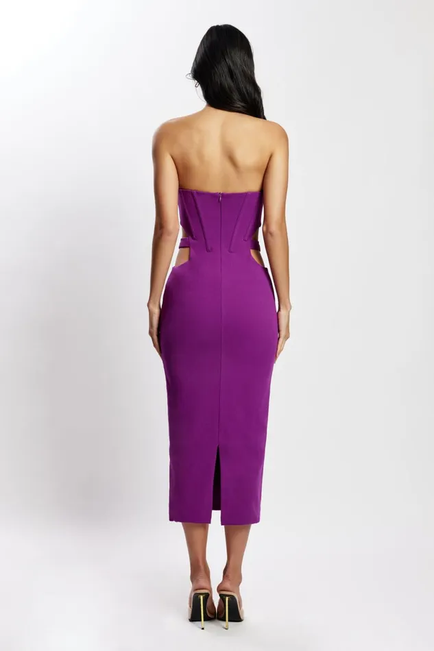Meshki Midi Dresses Catherine Cut Out Midi Dress 8211 Violet Violet 8211 Women Meshki Midi Dresses Catherine Cut Out Midi Dress 8211 Violet Violet 8211 Women