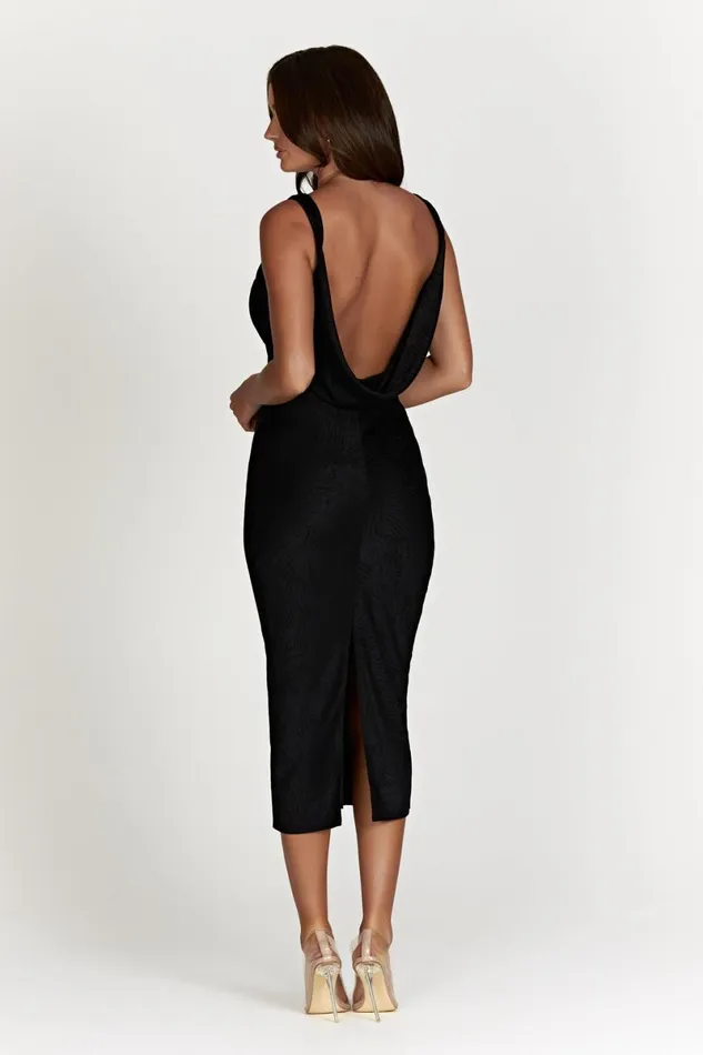 Meshki Midi Dresses Fallon Cowl Midi Dress 8211 Black Black 8211 Women