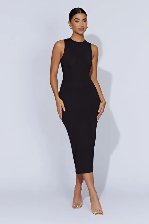 Meshki Midi Dresses Jill Sleeveless Tank Midi Dress 8211 Black Black 8211 Women