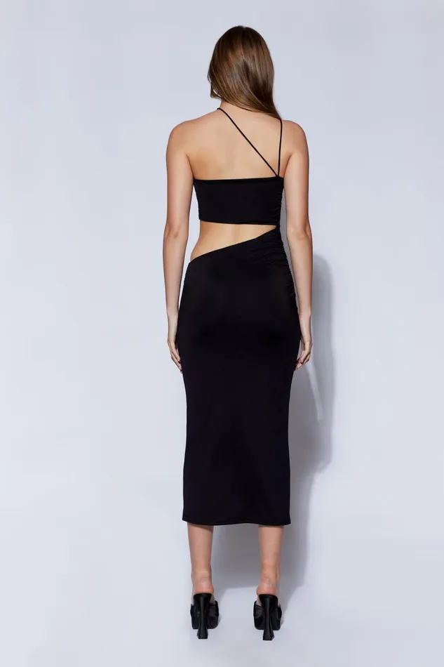 Meshki Midi Dresses Keira Side Cut Out Midi Dress 8211 Black Black 8211 Women