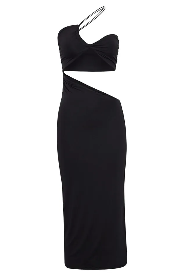 Meshki Midi Dresses Keira Side Cut Out Midi Dress 8211 Black Black 8211 Women