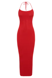 Meshki Midi Dresses Morgan Halter Knit Midi Dress 8211 Red Red 8211 Women