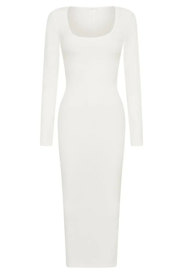 Meshki Midi Dresses Sierra Scoop Neck Long Sleeve Midi Dress 8211 White White 8211 Women