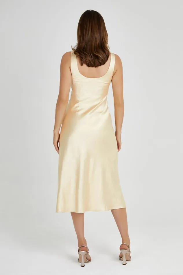 Meshki Midi Dresses Tamara Satin Iridescent Slip Midi Dress 8211 Gold Gold 8211 Women Meshki Midi Dresses Tamara Satin Iridescent Slip Midi Dress 8211 Gold Gold 8211 Women