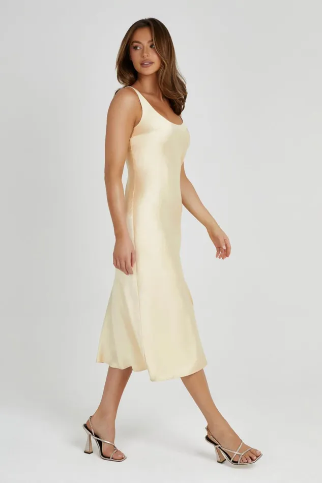 Meshki Midi Dresses Tamara Satin Iridescent Slip Midi Dress 8211 Gold Gold 8211 Women Meshki Midi Dresses Tamara Satin Iridescent Slip Midi Dress 8211 Gold Gold 8211 Women