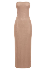 Meshki Midi Dresses Waverly Strapless Diamante Midi Dress 8211 Nude Nude 8211 Women