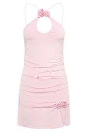 Meshki Mini Dresses Adeline Rose Halter Mini Dress 8211 Baby Pink Babypink 8211 Women