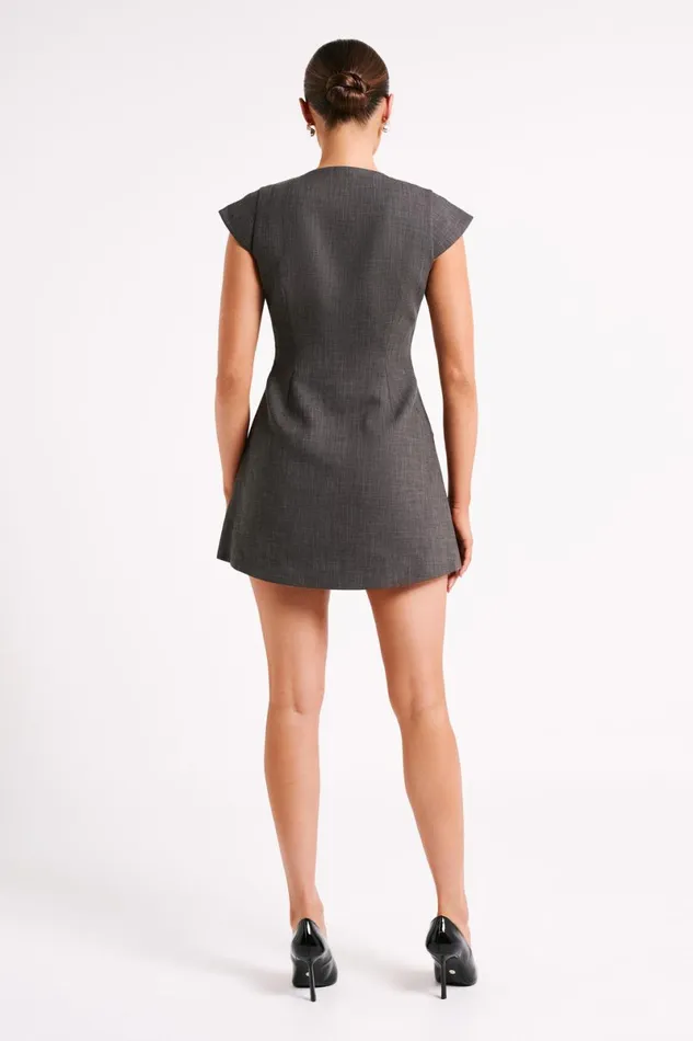 Meshki Mini Dresses Kiernan Textured Sleeveless Blazer Dress 8211 Charcoal Charcoal 8211 Women